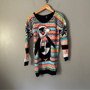 Rue 21 Colorful Penguin Christmas Sweater tunic
